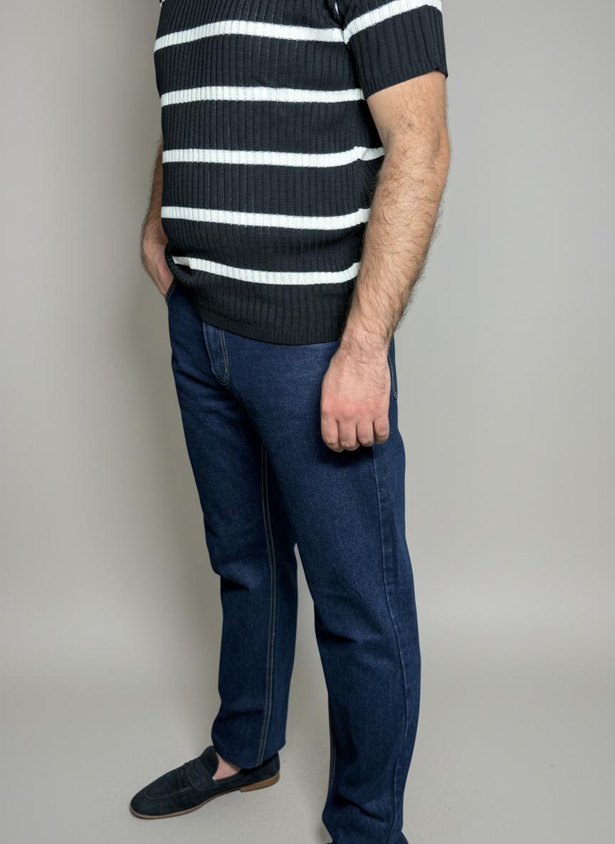Men’s Dark High Waist Straight Fit Jeans