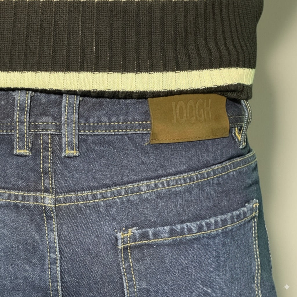 Men’s Dark High Waist Straight Fit Jeans
