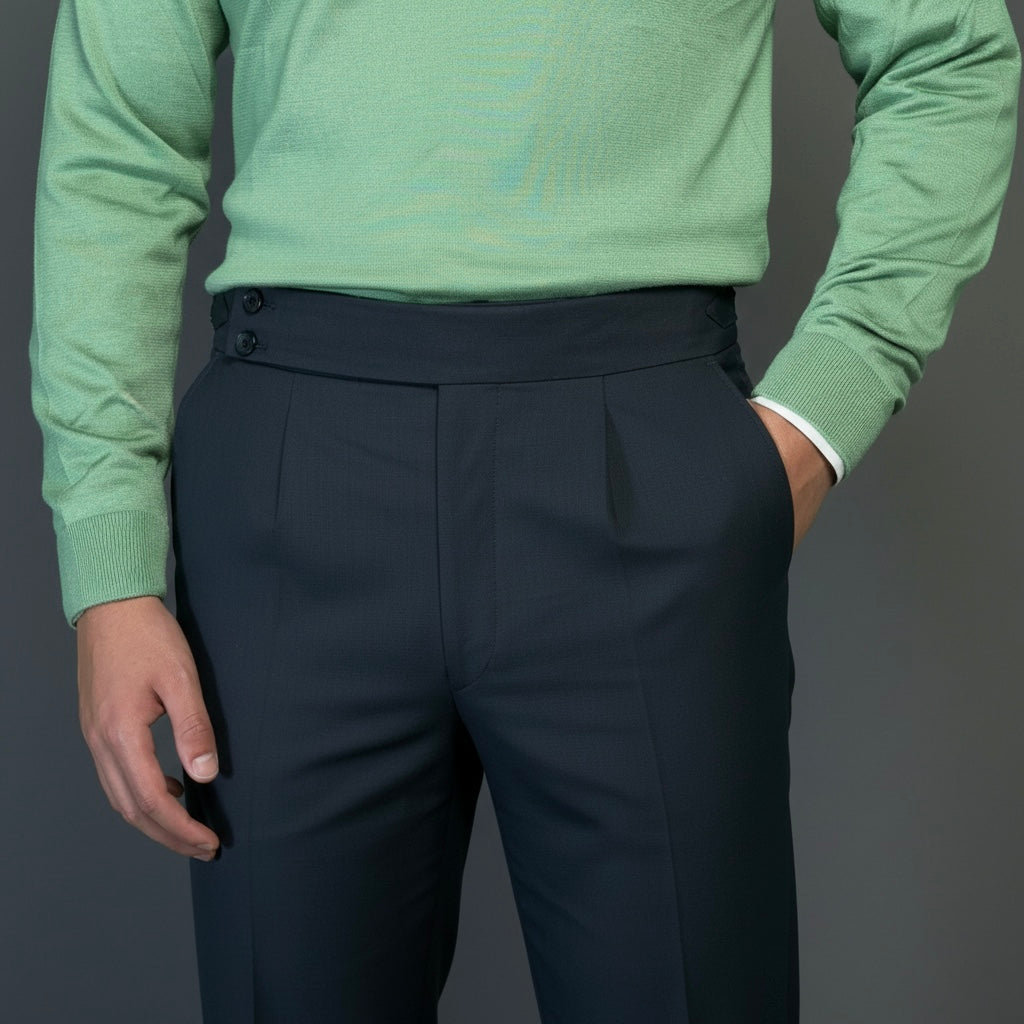 Navy Blue Tailored Trousers