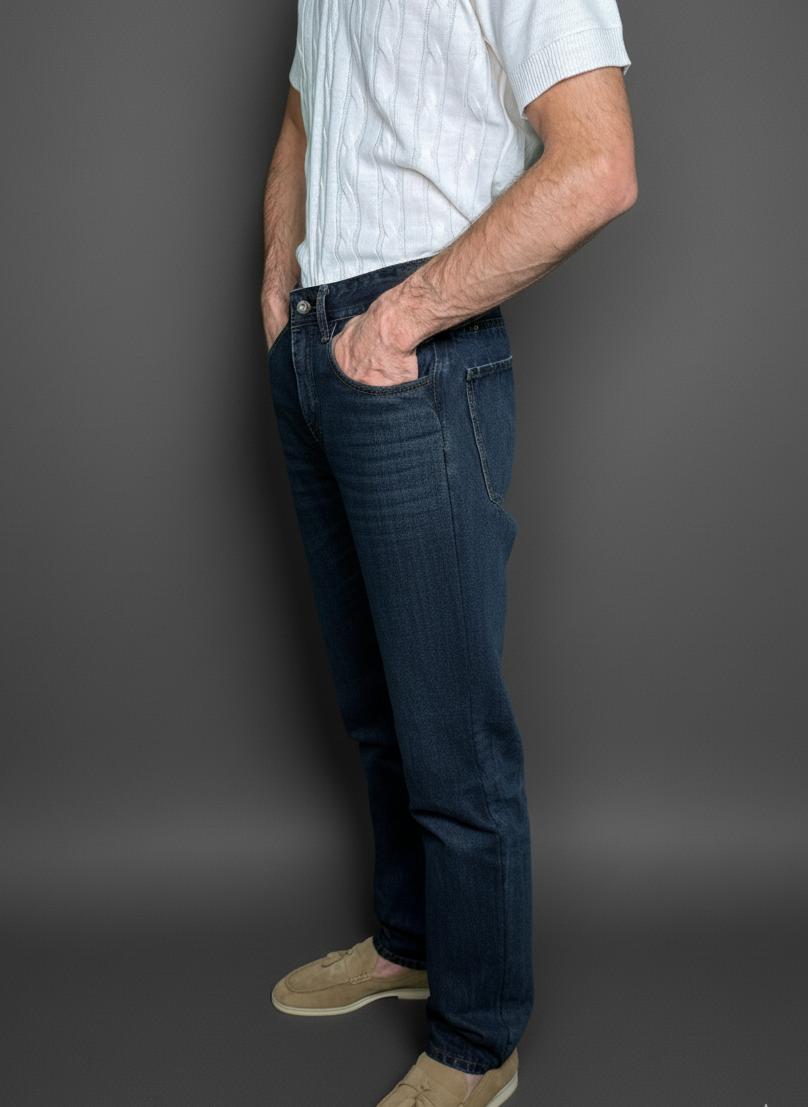 Men’s High Waist Straight Fit Full Length Jeans