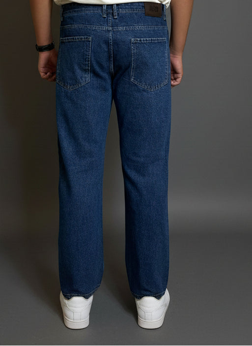Men’s Dark High Waist Straight Fit Jeans