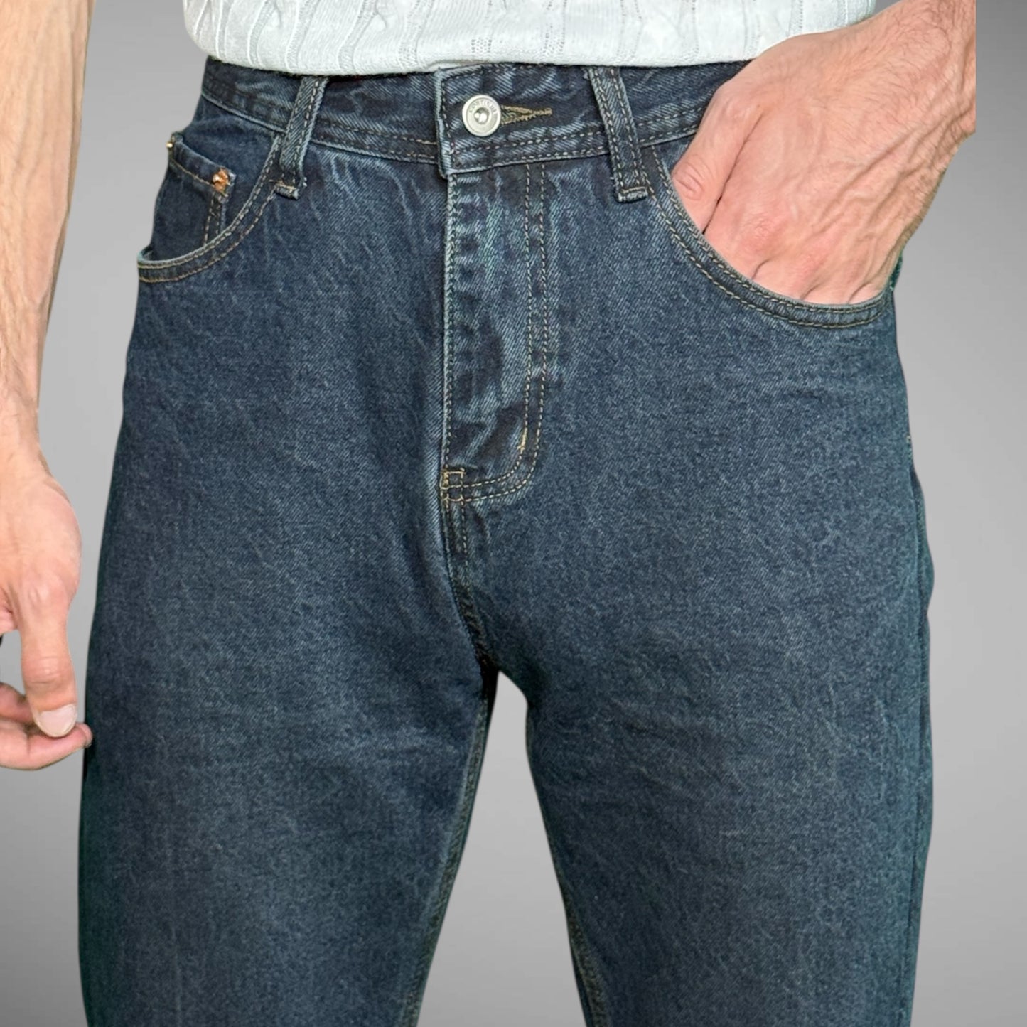 Men’s High Waist Straight Fit Full Length Jeans