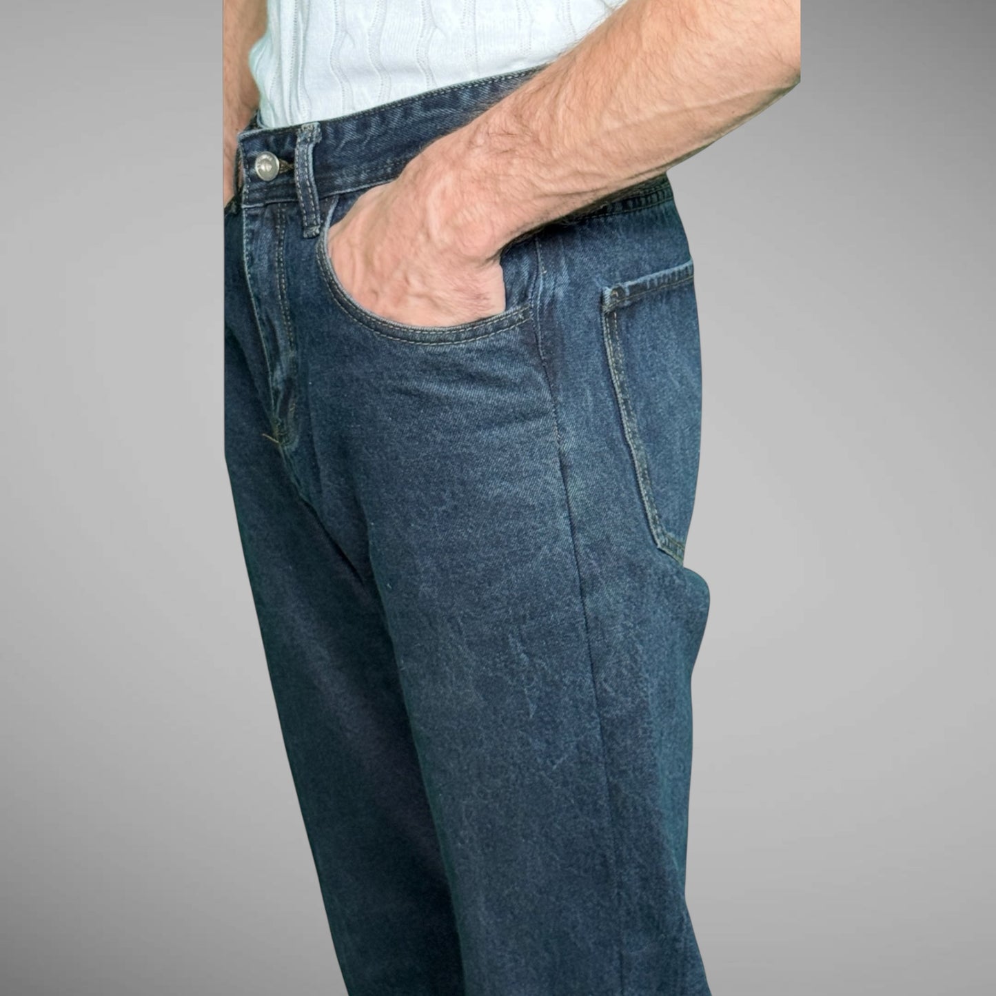 Men’s High Waist Straight Fit Full Length Jeans