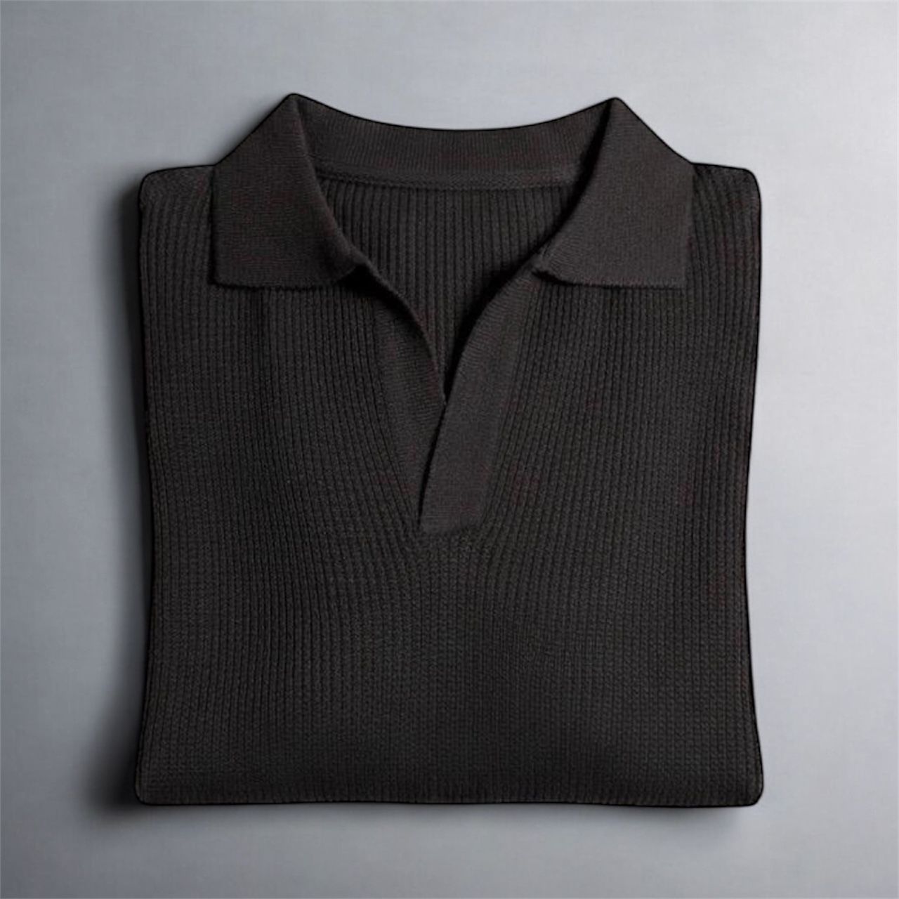 Charcoal Johnny Collar Polo Shirt