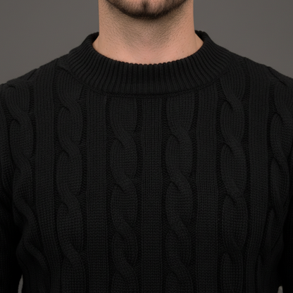 Essential Black Cable Knit Sweater
