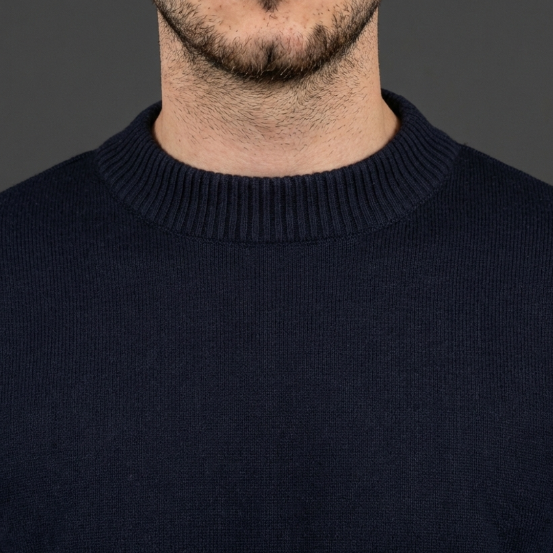 Classic Navy Crew Neck Sweater