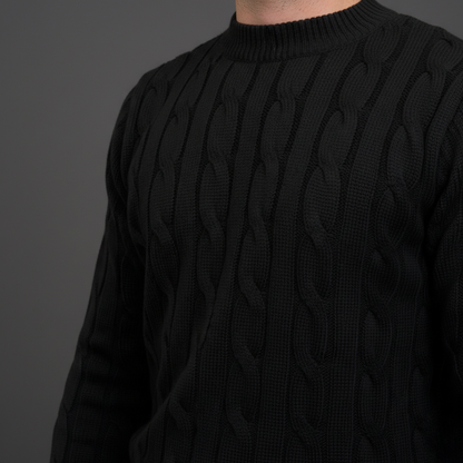 Essential Black Cable Knit Sweater
