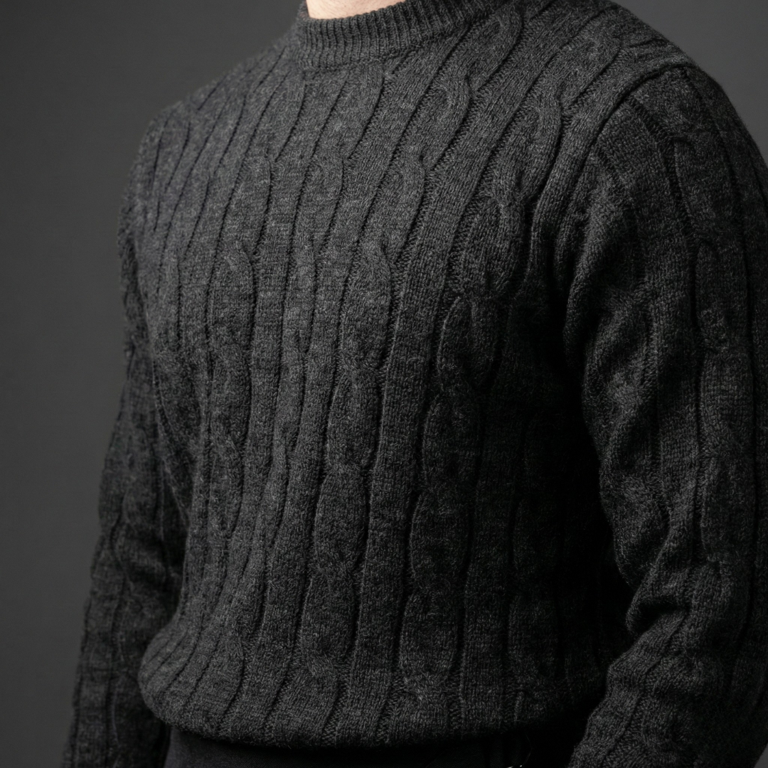 Essential Charcoal Cable Knit Sweater