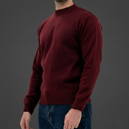 Classic Burgundy Crew Neck Sweater