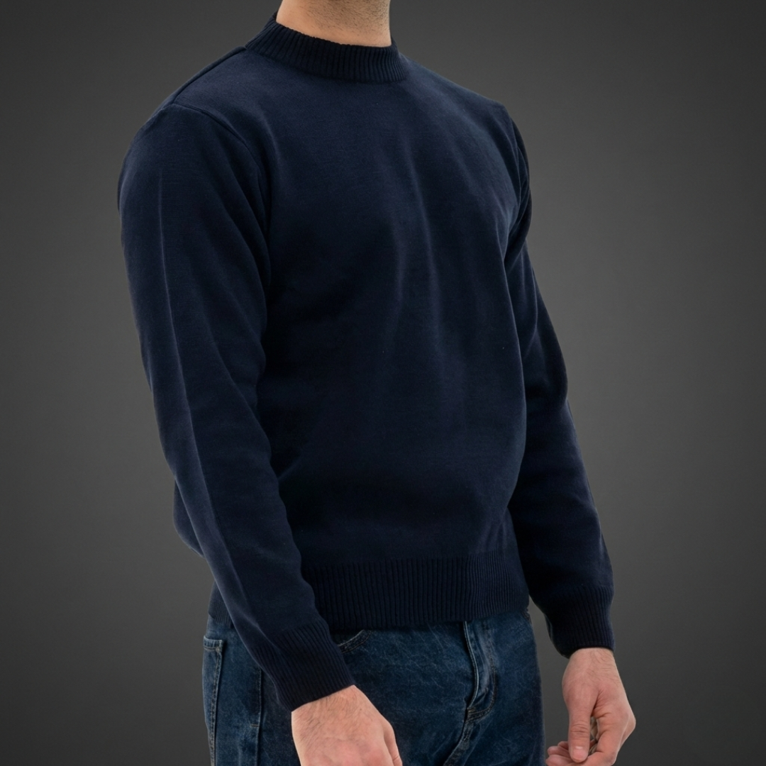 Classic Navy Crew Neck Sweater