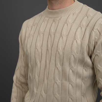 Heritage Beige Cable Knit Sweater