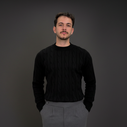 Essential Black Cable Knit Sweater