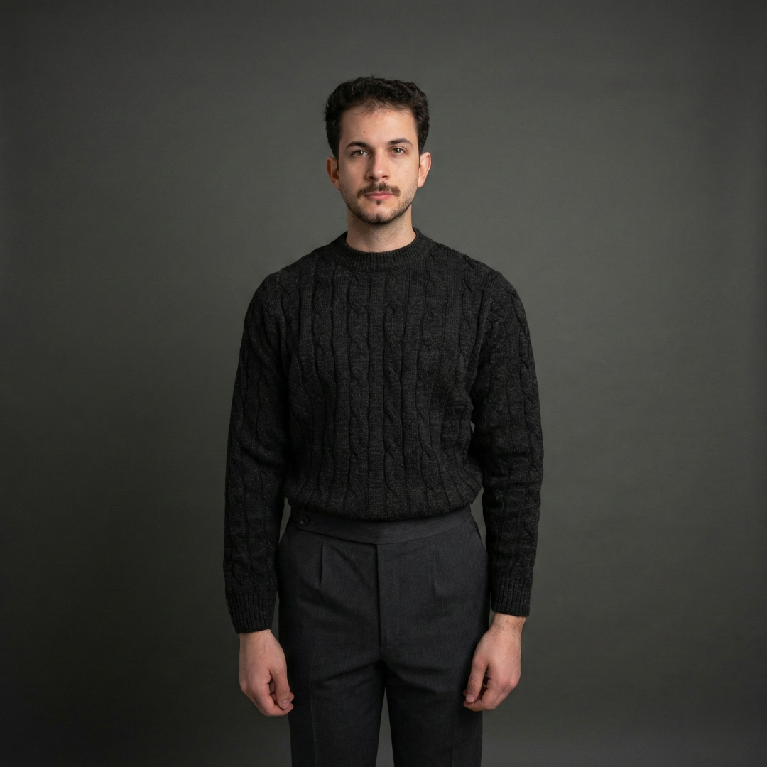 Essential Charcoal Cable Knit Sweater