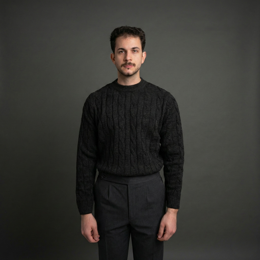Essential Charcoal Cable Knit Sweater