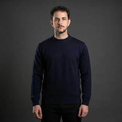 Classic Navy Crew Neck Sweater