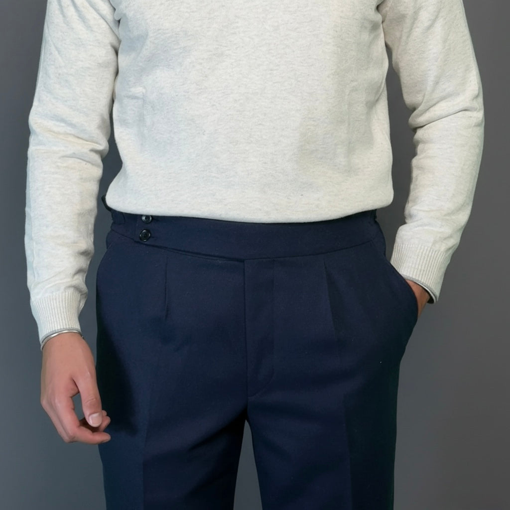 Pure Wool Navy Trousers