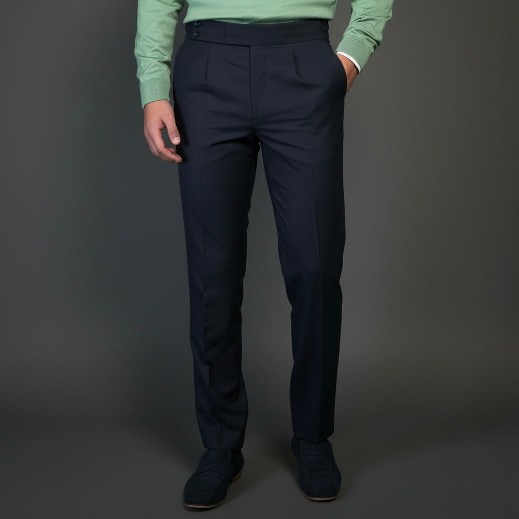 Navy Blue Tailored Trousers