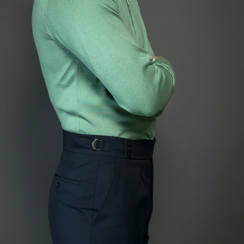 Navy Blue Tailored Trousers