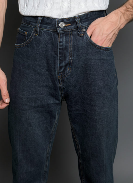 Men’s High Waist Straight Fit Full Length Jeans