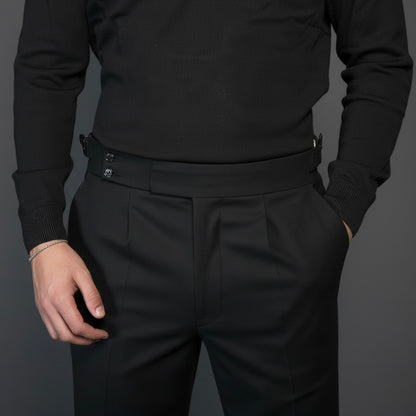 Pure Wool Black Trousers