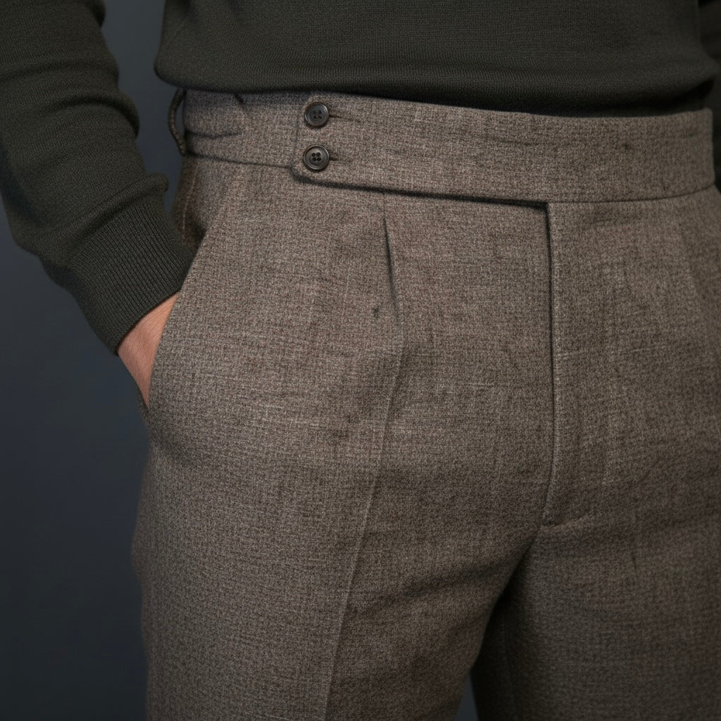 Pure Wool Taupe Trousers