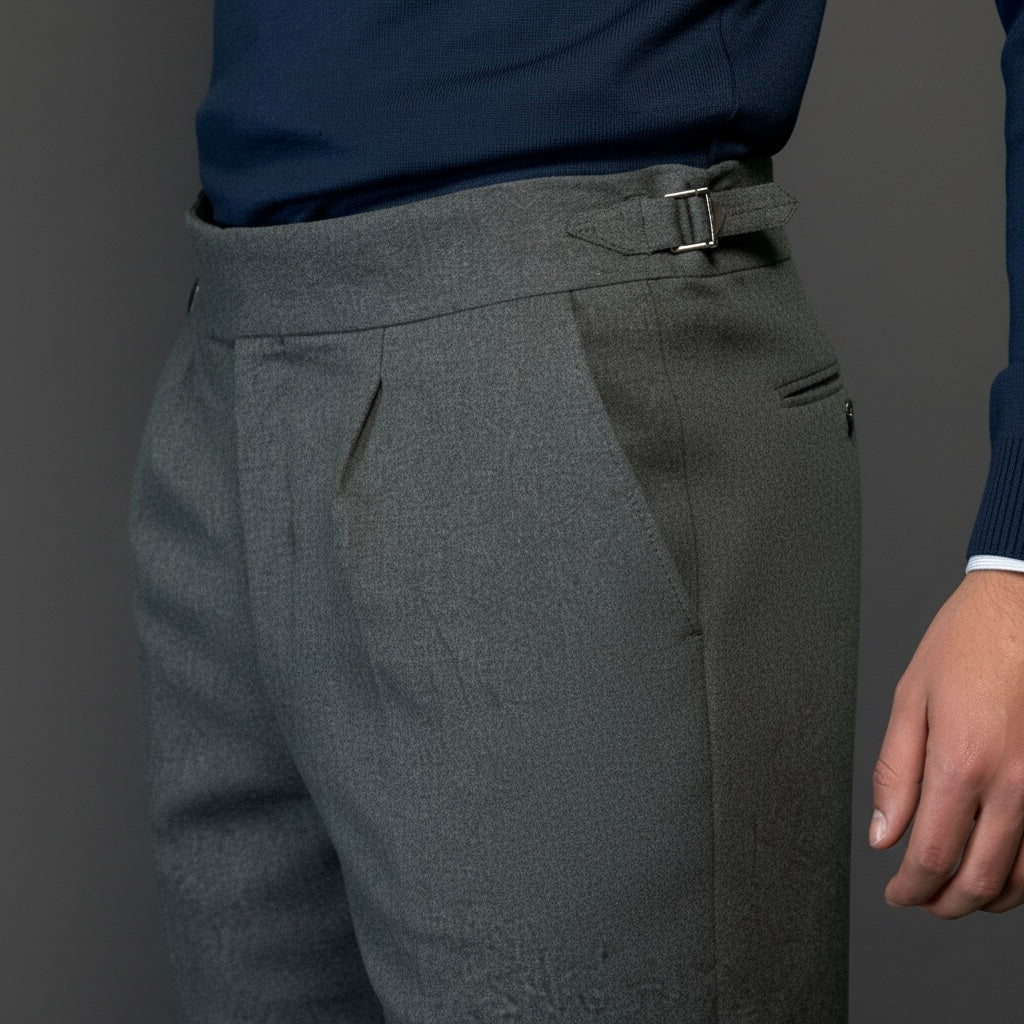 Pure Wool Charcoal Trousers