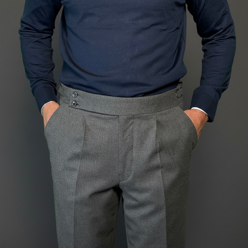 Pure Wool Charcoal Trousers