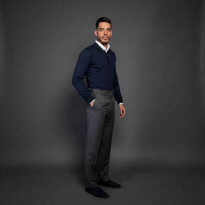Pure Wool Charcoal Trousers