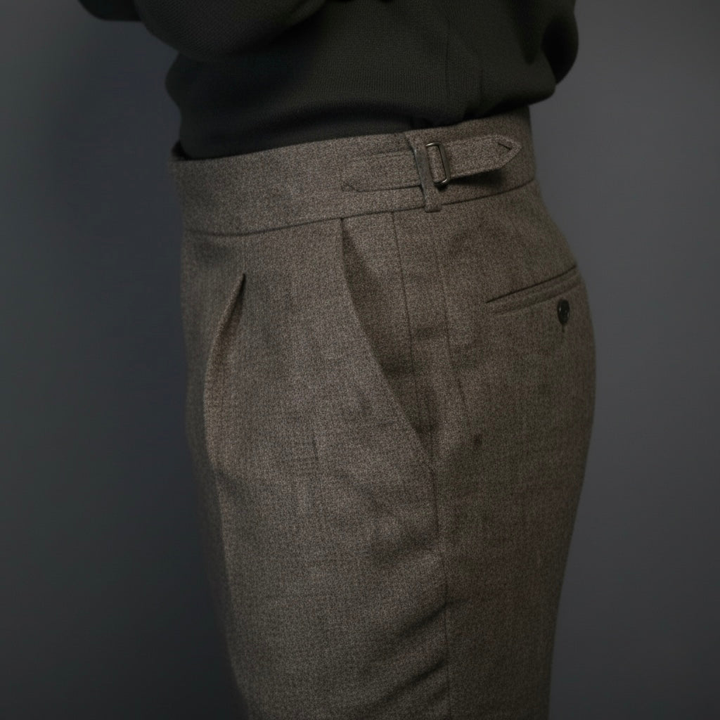 Pure Wool Taupe Trousers