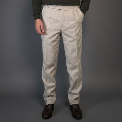 Pure Wool Beige Trousers